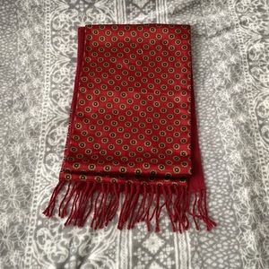 Red and gold flower design scarf